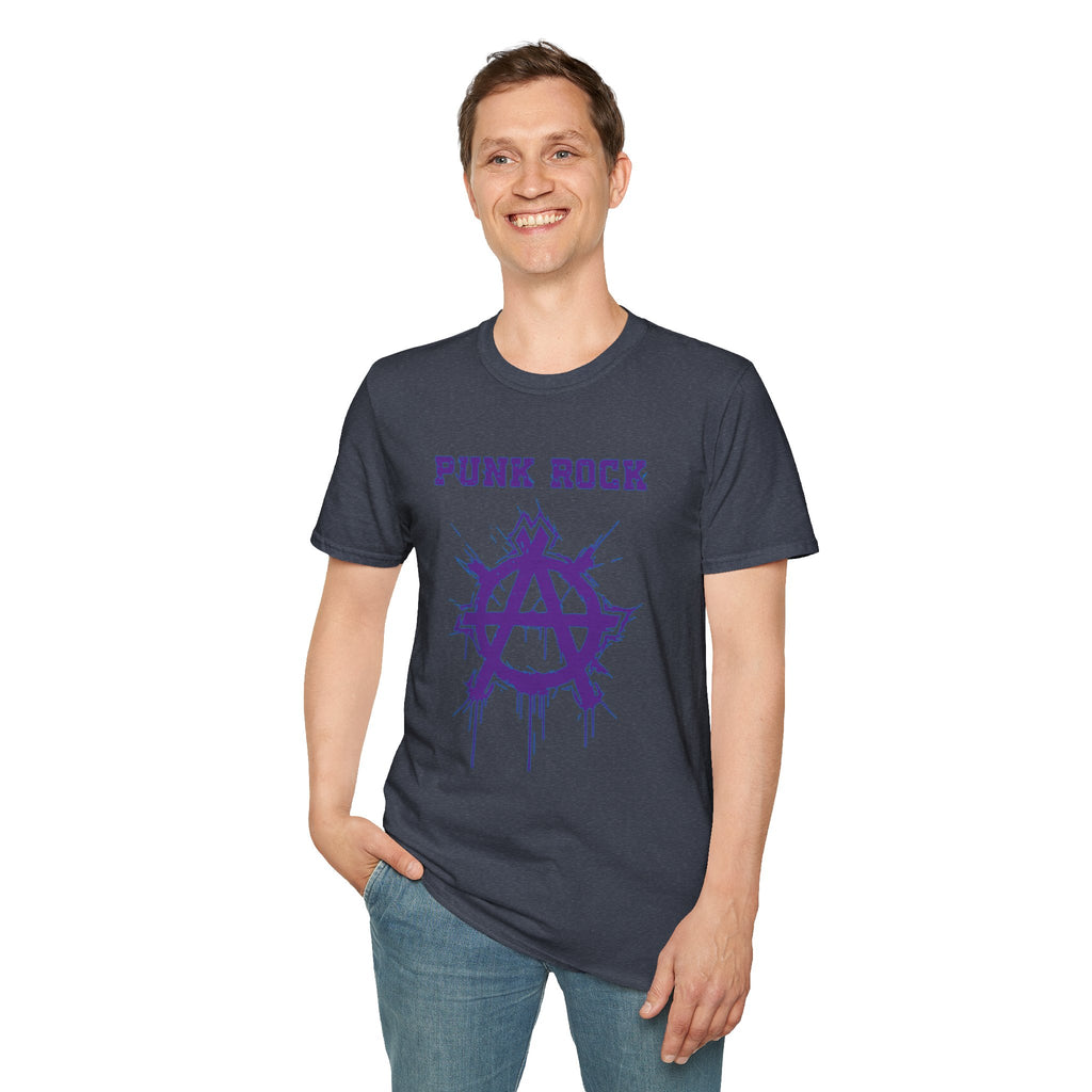 Purple And Blue Punk Rock Large-Anarchy | Paint-Splat-Drip | Graphic T-Shirt