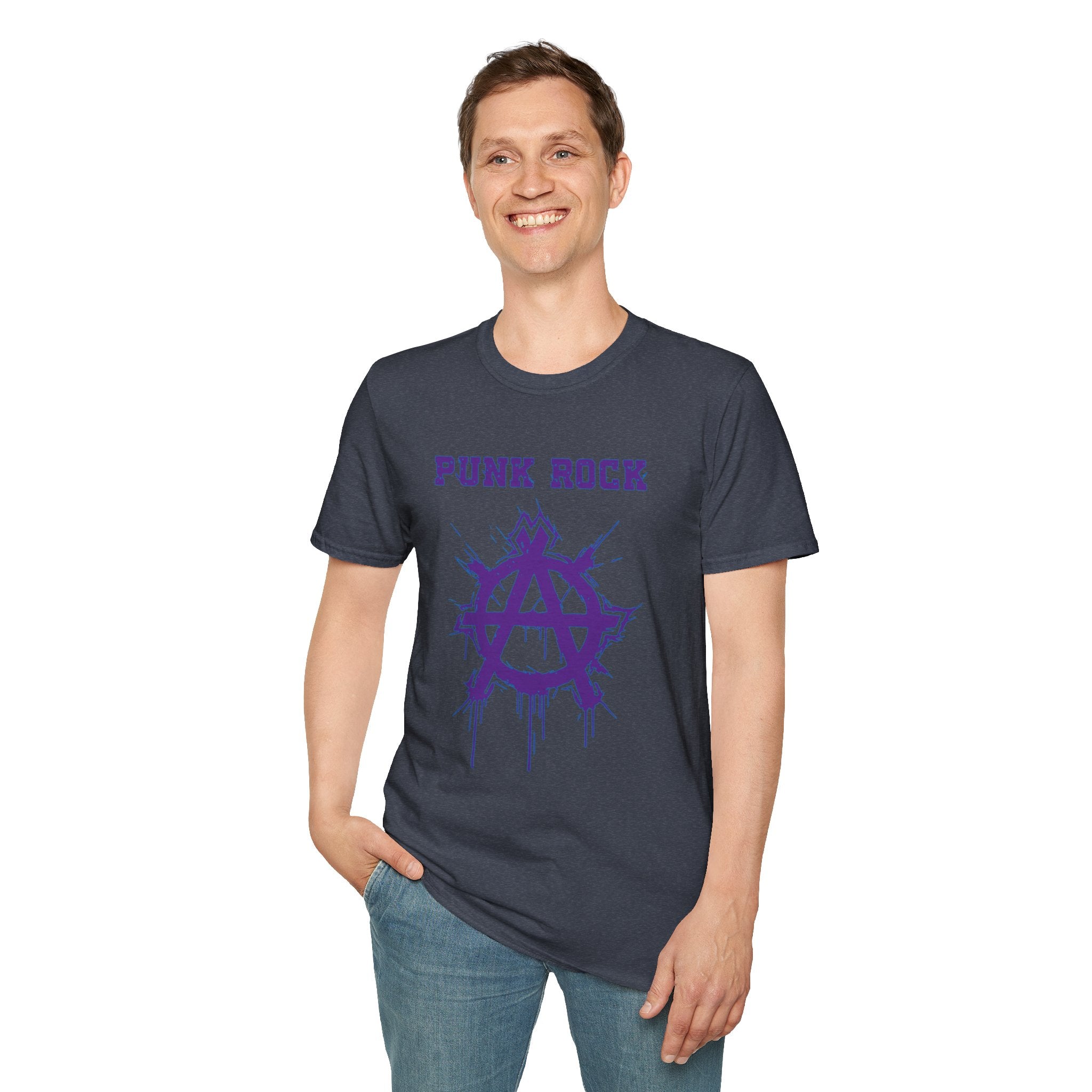 Purple And Blue Punk Rock Large-Anarchy | Paint-Splat-Drip | Graphic T-Shirt