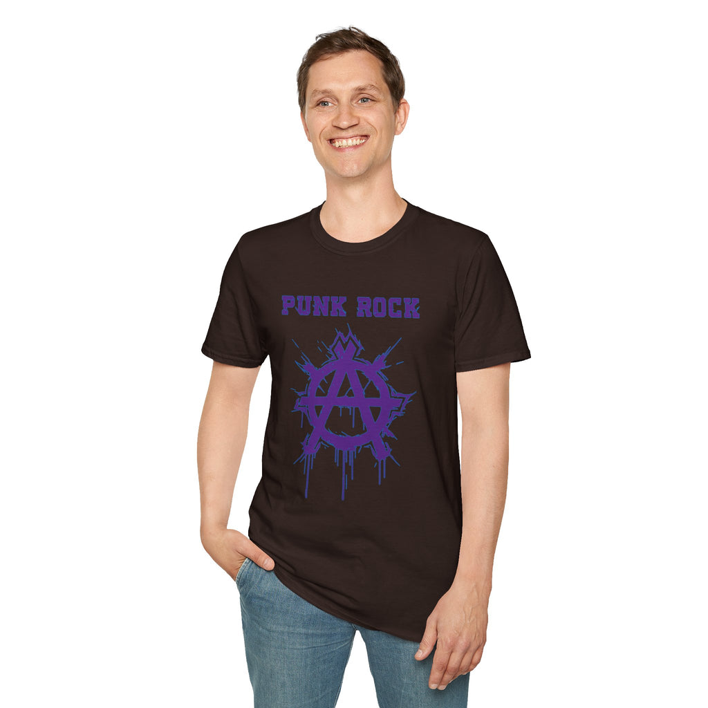 Purple And Blue Punk Rock Large-Anarchy | Paint-Splat-Drip | Graphic T-Shirt