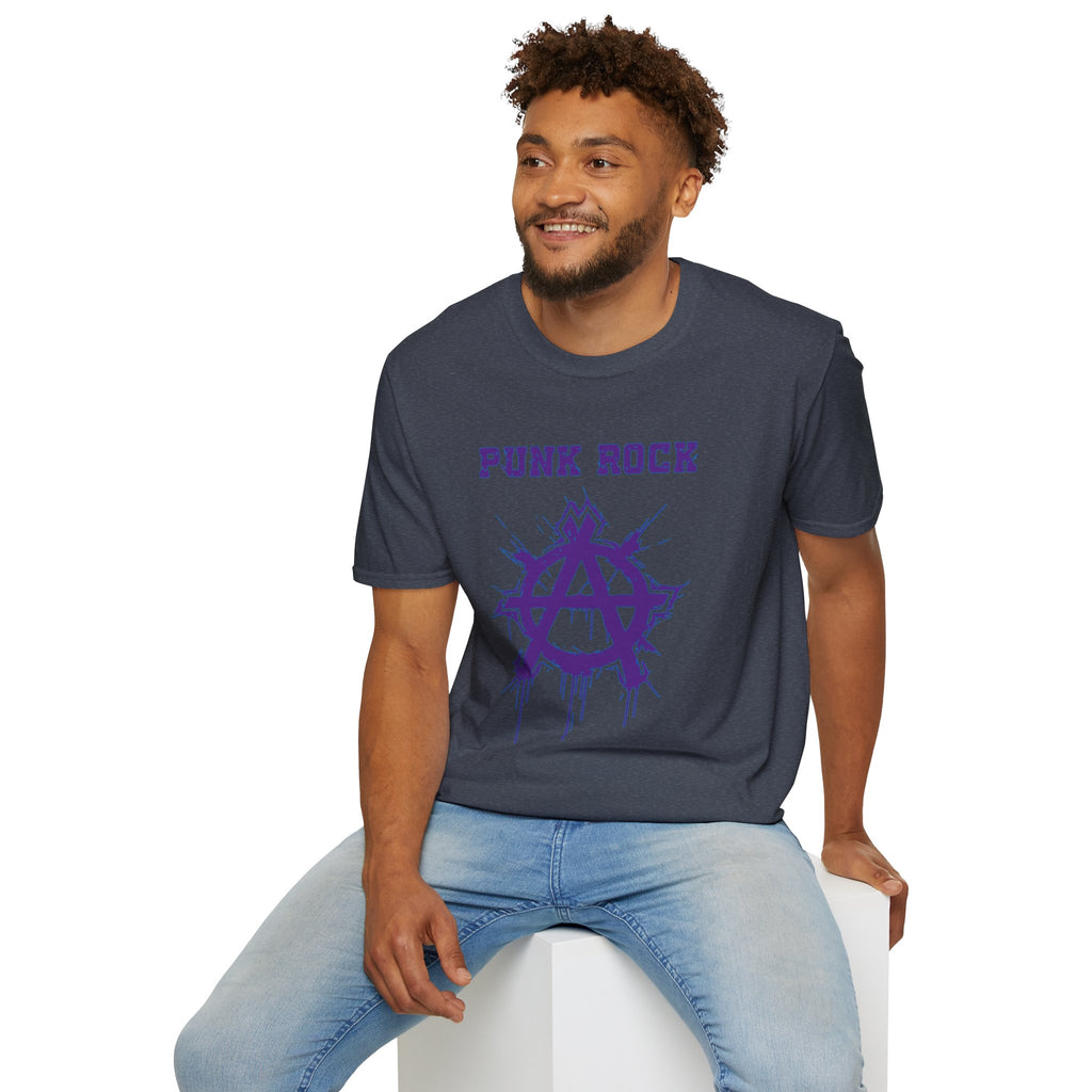 Purple And Blue Punk Rock Large-Anarchy | Paint-Splat-Drip | Graphic T-Shirt