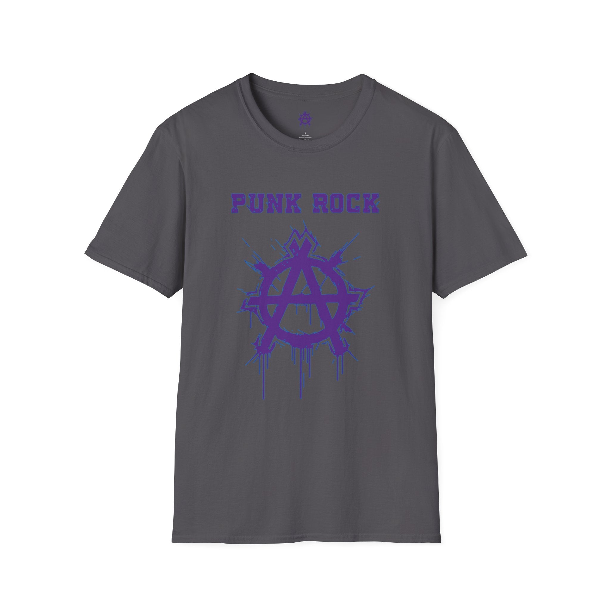 Purple And Blue Punk Rock Large-Anarchy | Paint-Splat-Drip | Graphic T-Shirt
