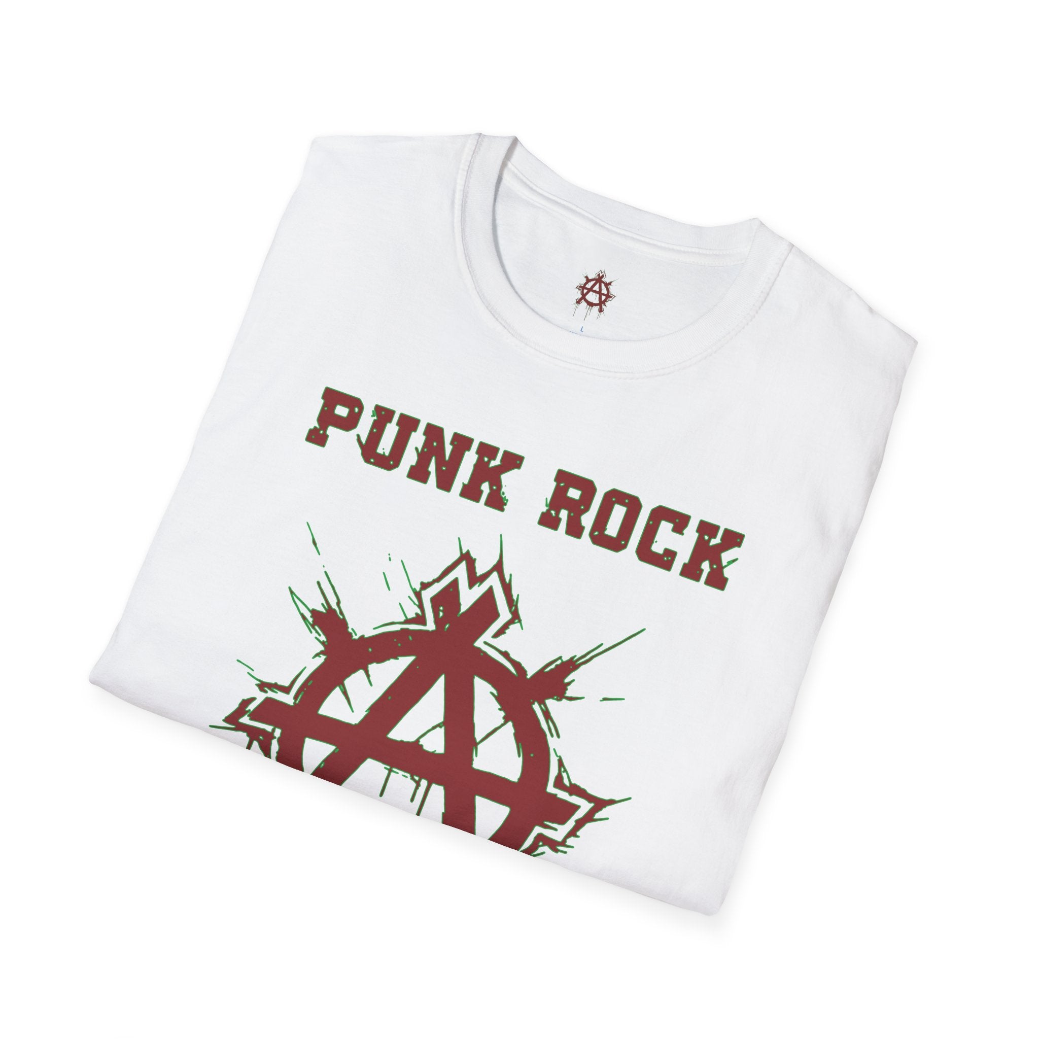 Red And Green Punk Rock Large-Anarchy | Paint-Splat-Drip | Graphic T-Shirt