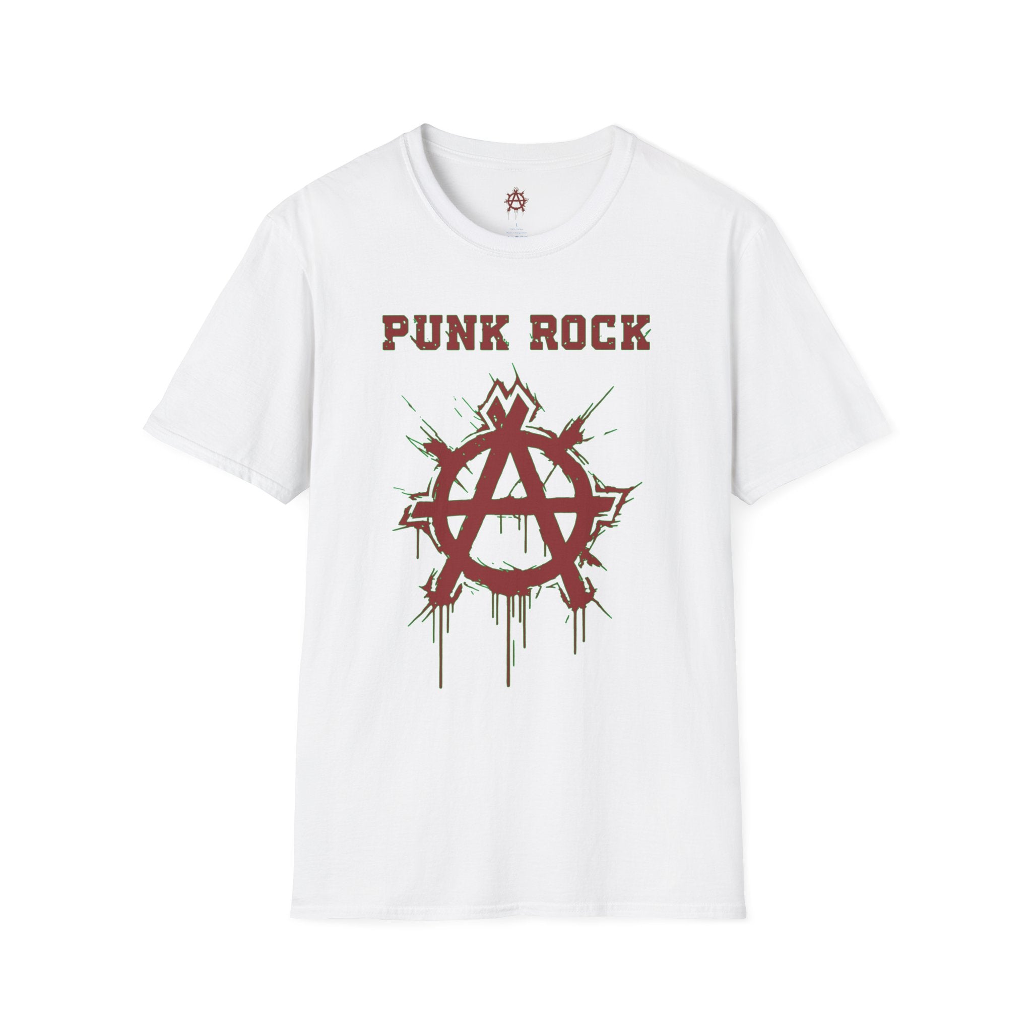 Red And Green Punk Rock Large-Anarchy | Paint-Splat-Drip | Graphic T-Shirt