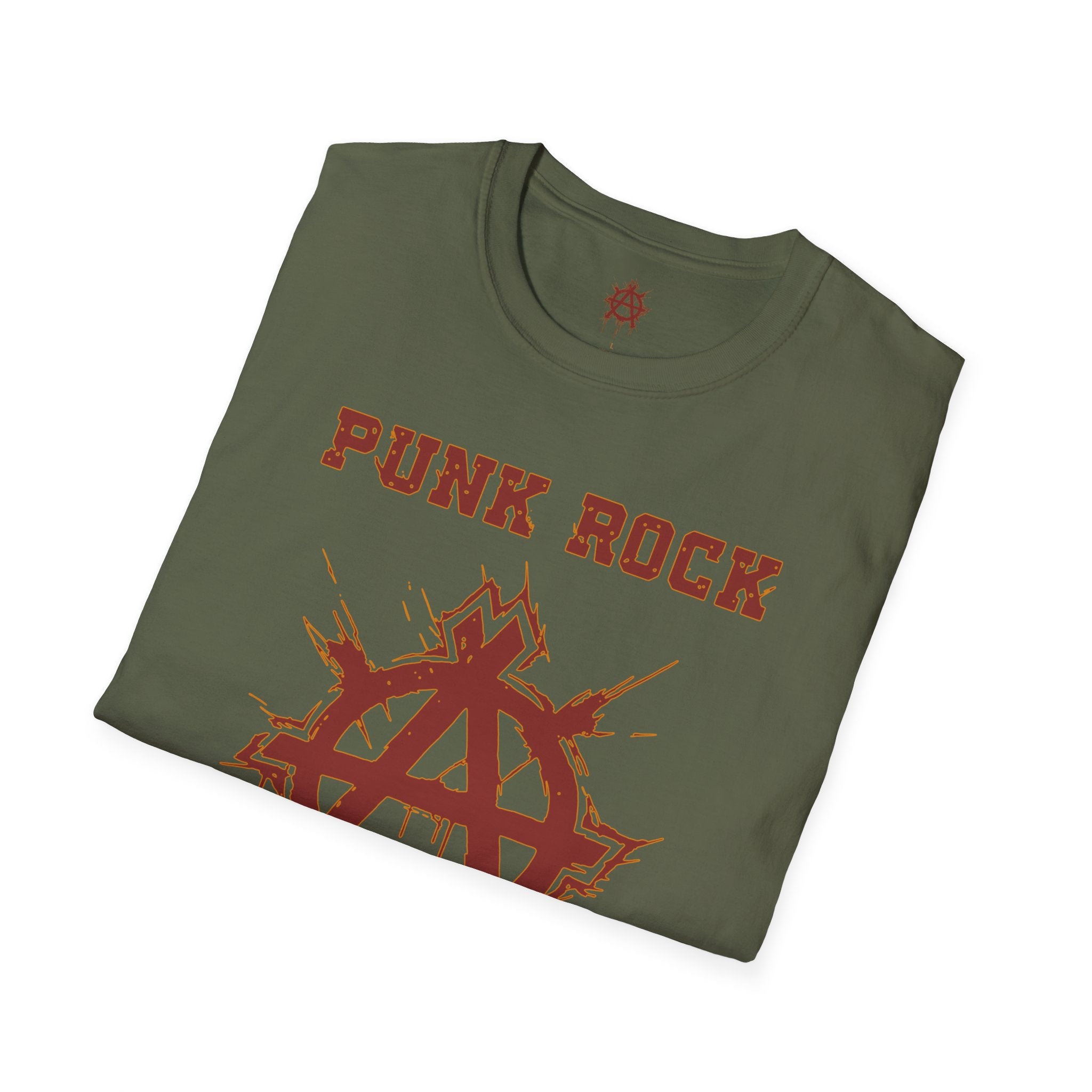 Red And Orange Punk Rock Large-Anarchy | Paint-Splat-Drip | Graphic T-Shirt