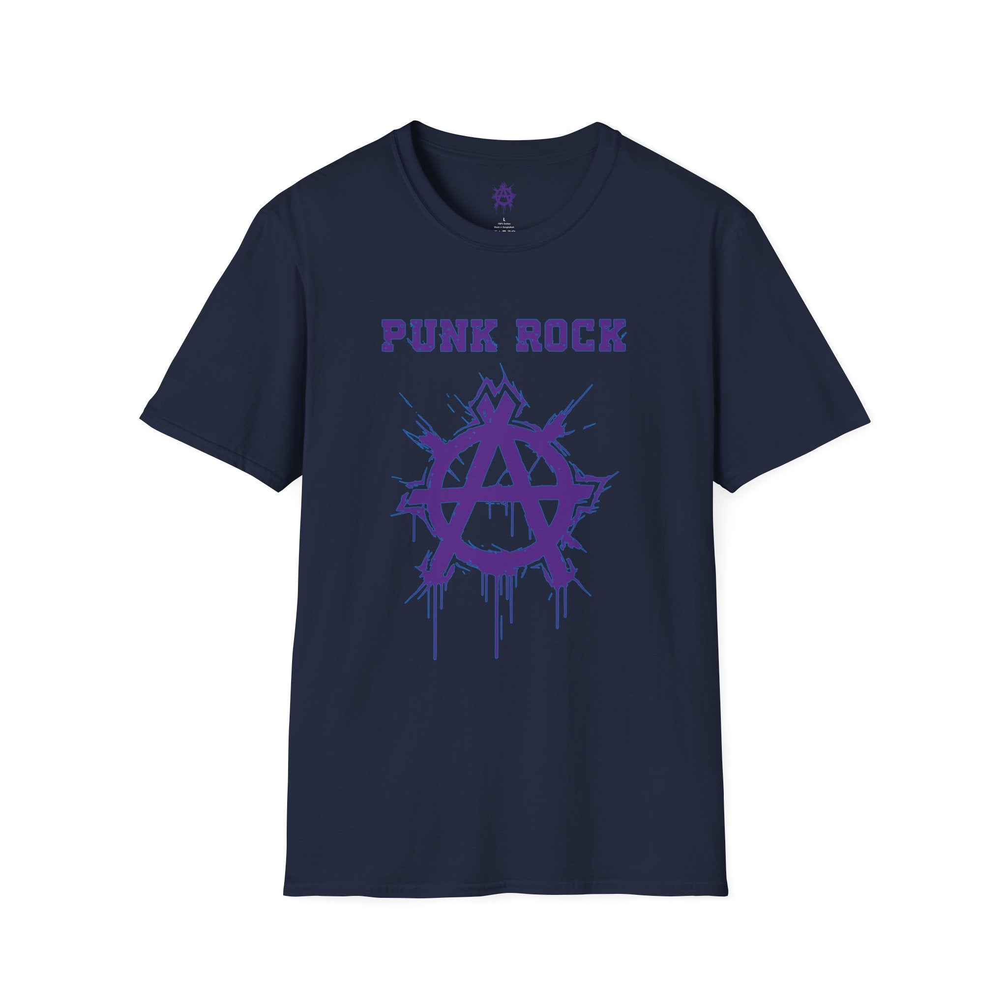 Purple And Blue Punk Rock Large-Anarchy | Paint-Splat-Drip | Graphic T-Shirt