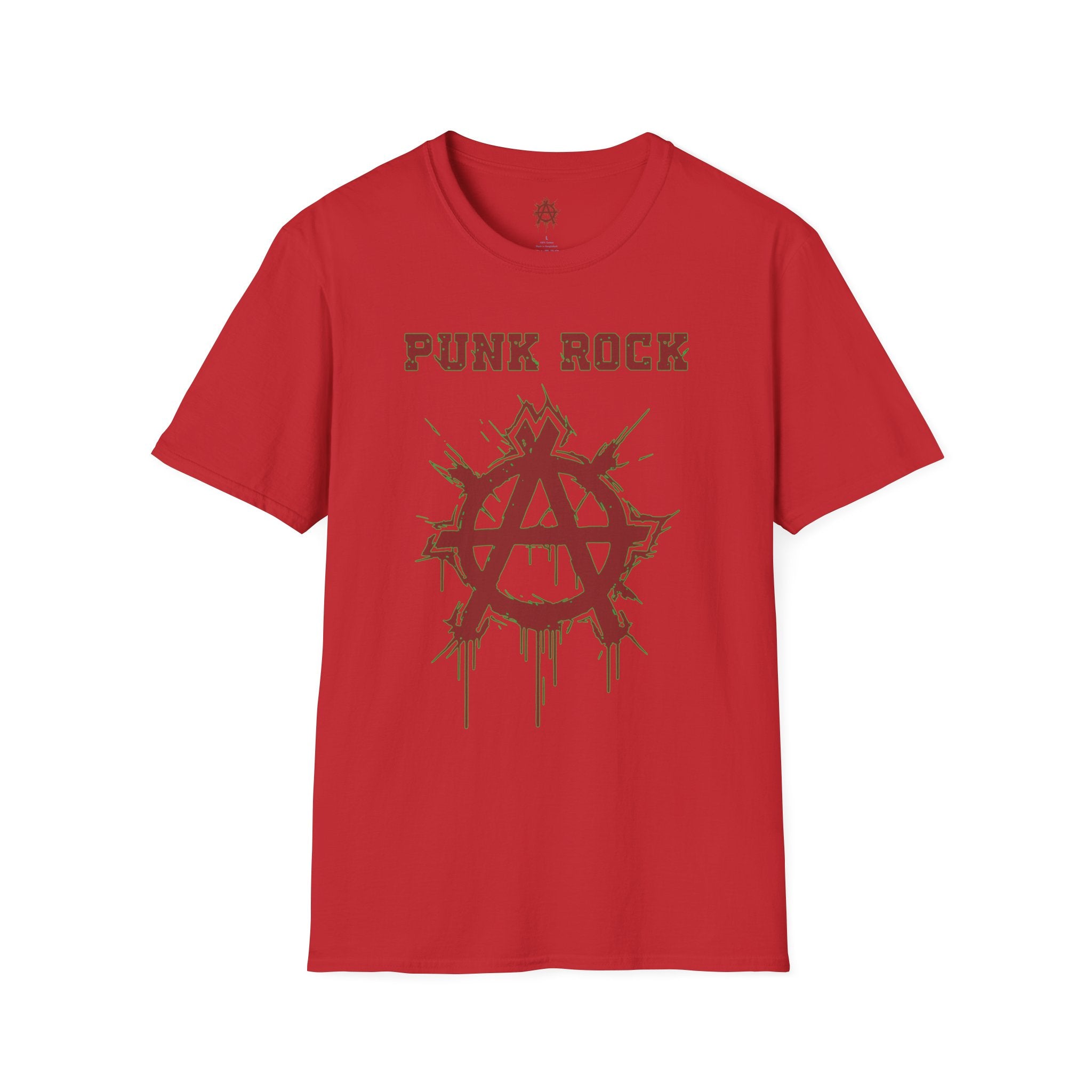 Red And Green Punk Rock Large-Anarchy | Paint-Splat-Drip | Graphic T-Shirt