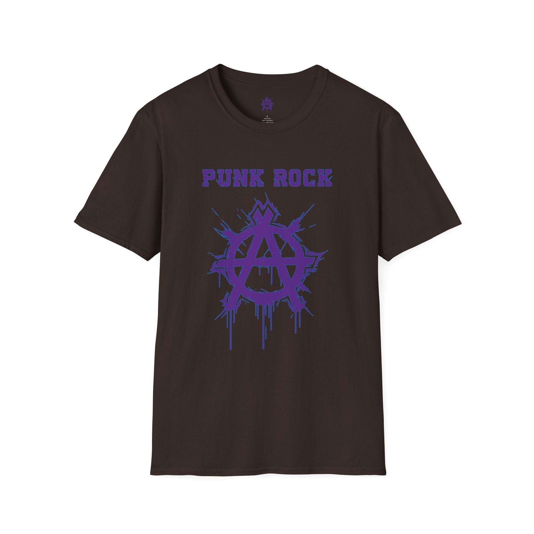 Purple And Blue Punk Rock Large-Anarchy | Paint-Splat-Drip | Graphic T-Shirt