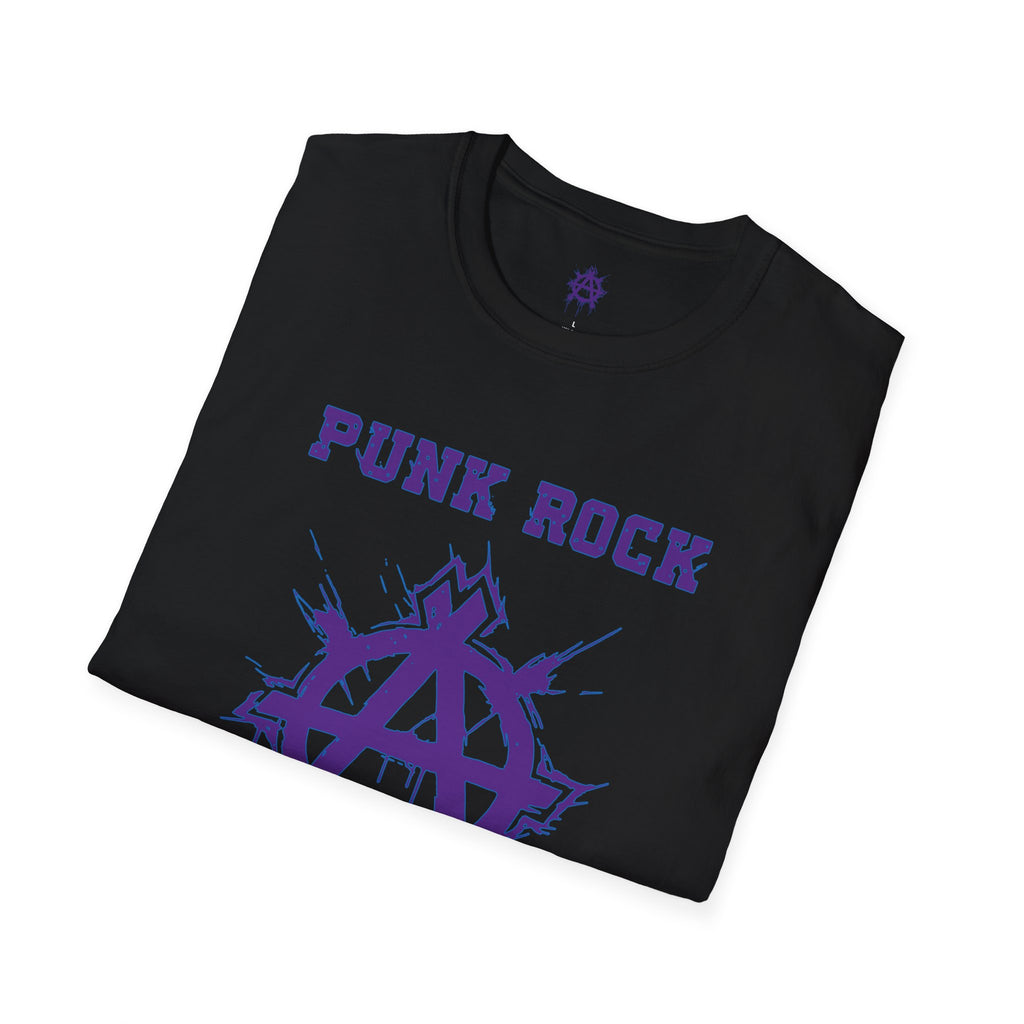 Purple And Blue Punk Rock Large-Anarchy | Paint-Splat-Drip | Graphic T-Shirt