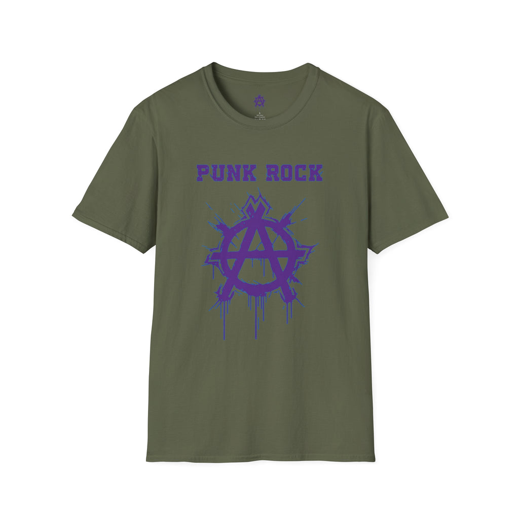 Purple And Blue Punk Rock Large-Anarchy | Paint-Splat-Drip | Graphic T-Shirt