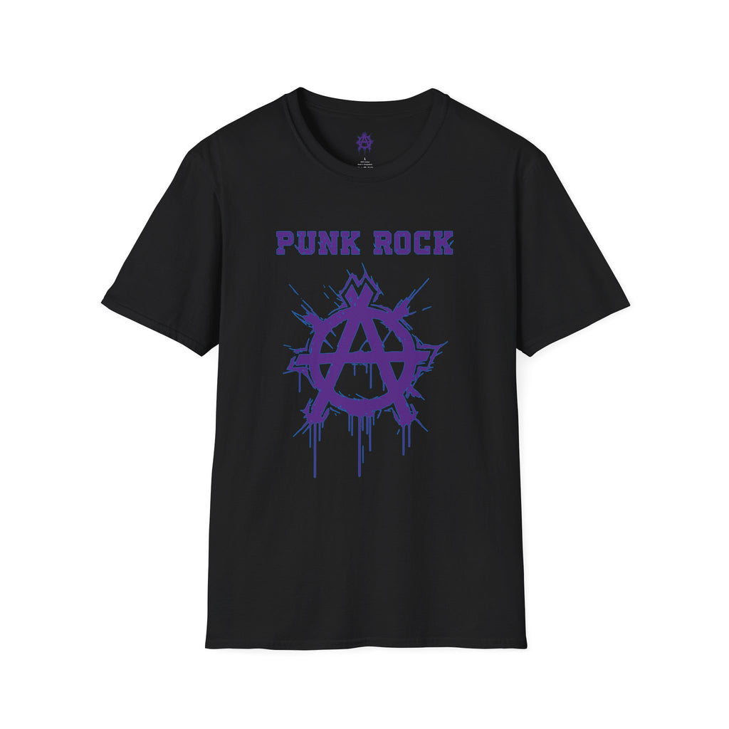 Purple And Blue Punk Rock Large-Anarchy | Paint-Splat-Drip | Graphic T-Shirt