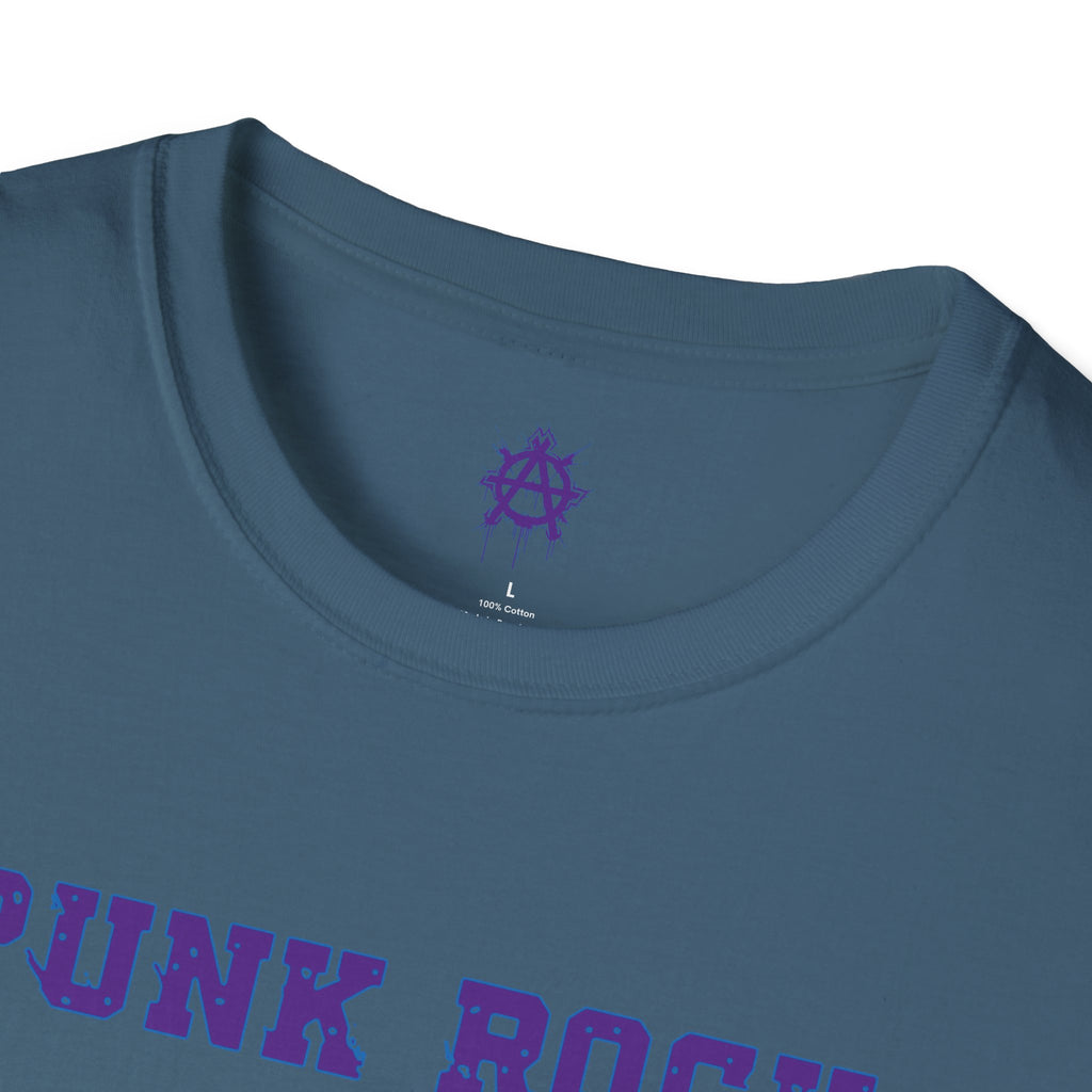 Purple And Blue Punk Rock Large-Anarchy | Paint-Splat-Drip | Graphic T-Shirt