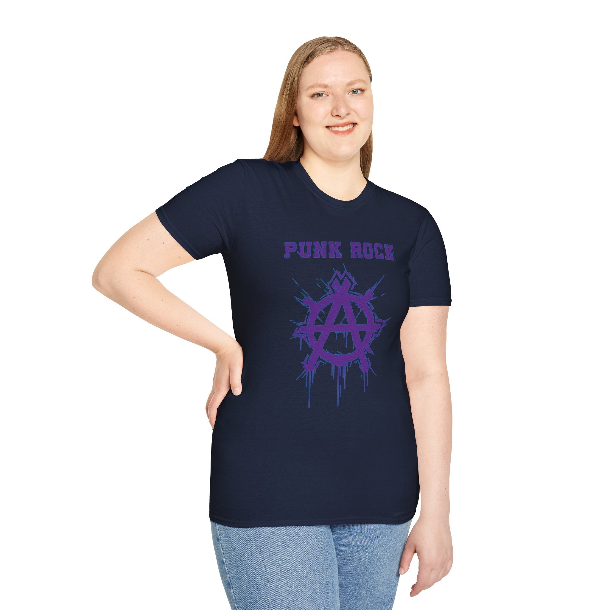 Purple And Blue Punk Rock Large-Anarchy | Paint-Splat-Drip | Graphic T-Shirt