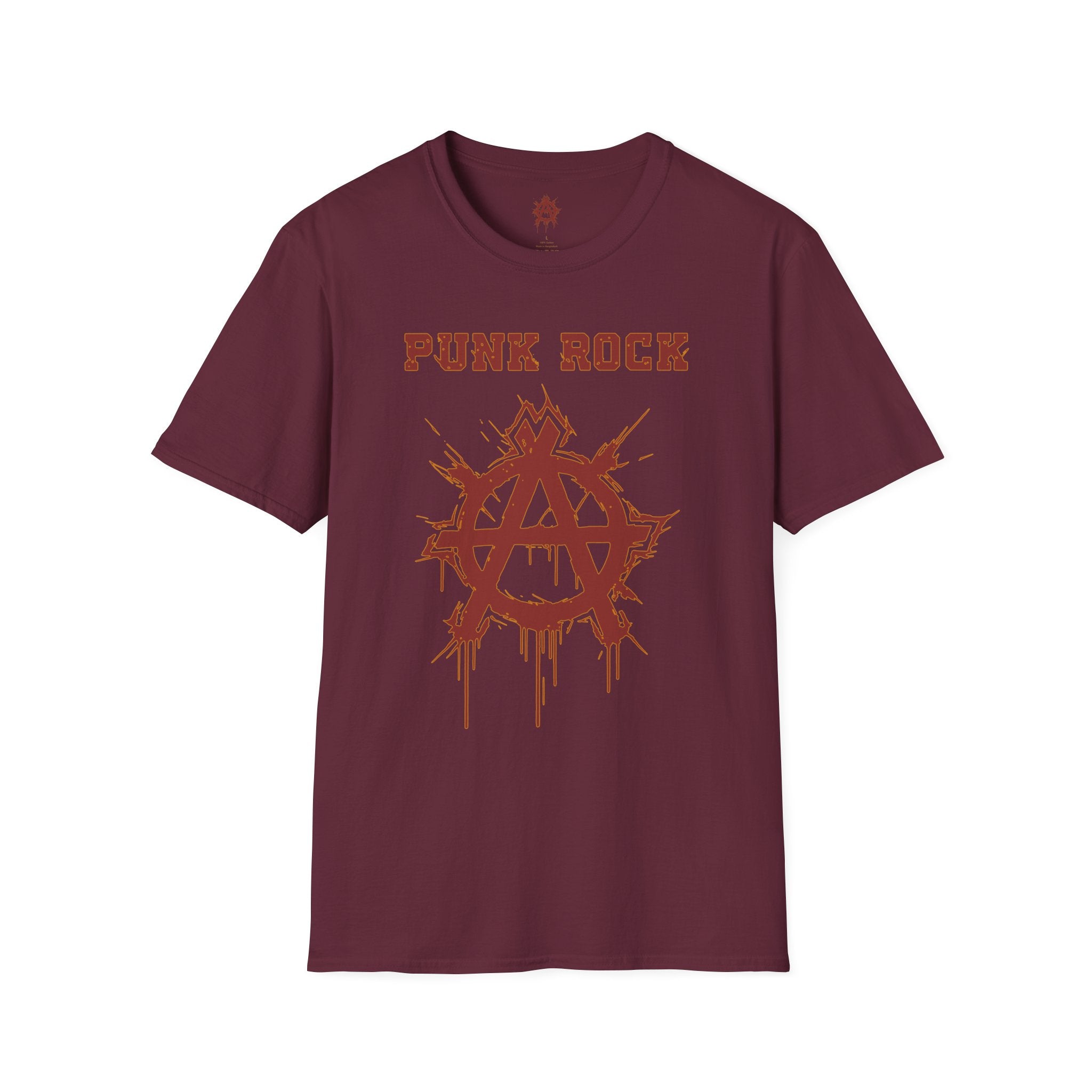 Red And Orange Punk Rock Large-Anarchy | Paint-Splat-Drip | Graphic T-Shirt