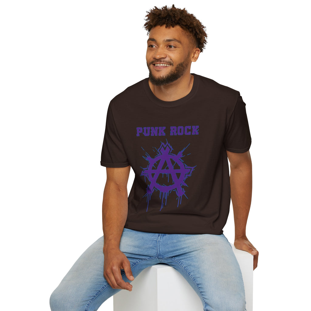 Purple And Blue Punk Rock Large-Anarchy | Paint-Splat-Drip | Graphic T-Shirt