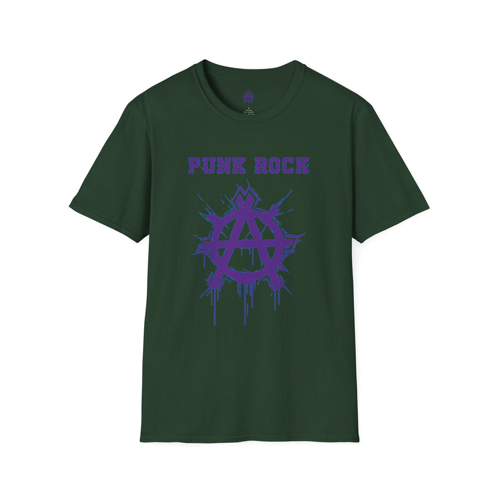 Purple And Blue Punk Rock Large-Anarchy | Paint-Splat-Drip | Graphic T-Shirt