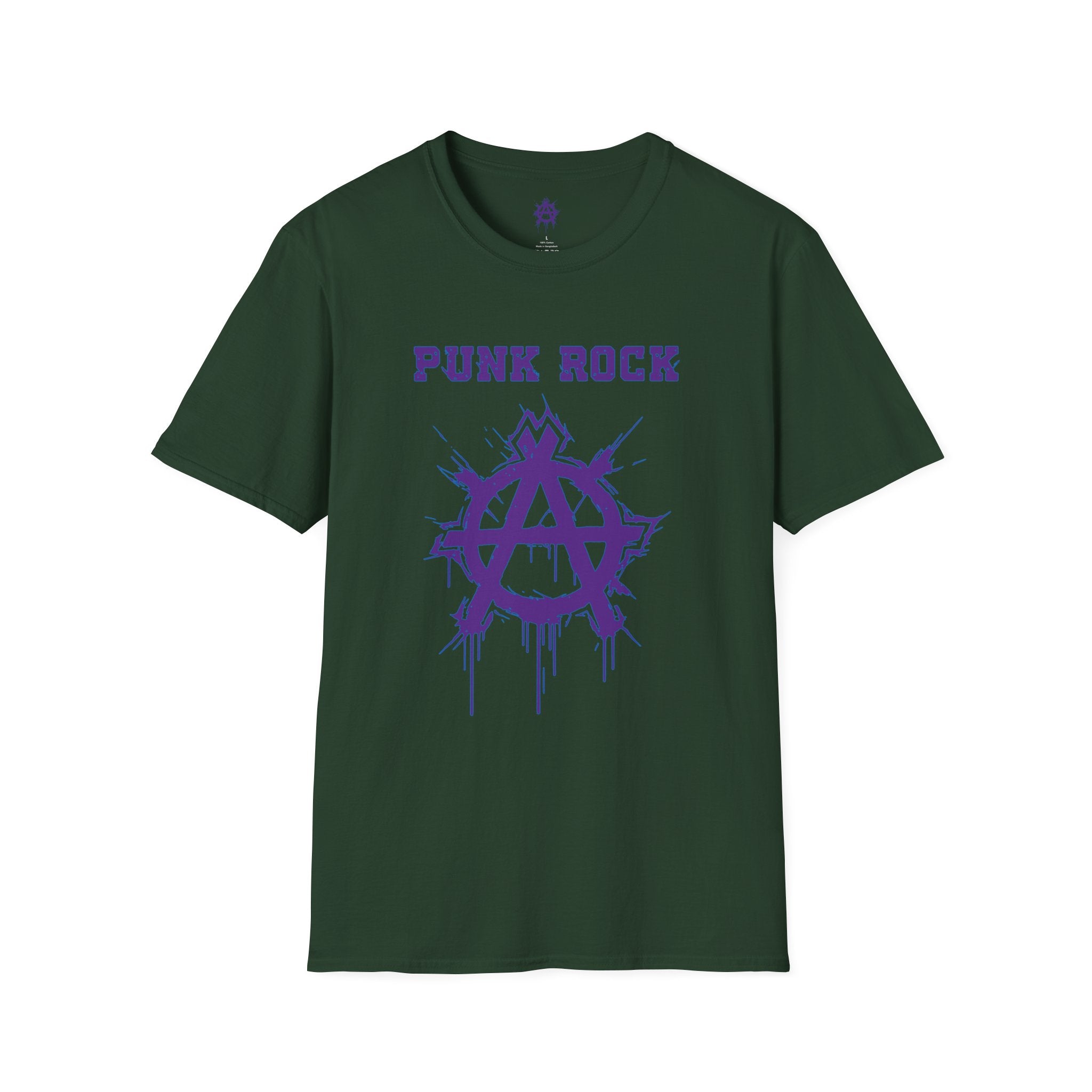 Purple And Blue Punk Rock Large-Anarchy | Paint-Splat-Drip | Graphic T-Shirt