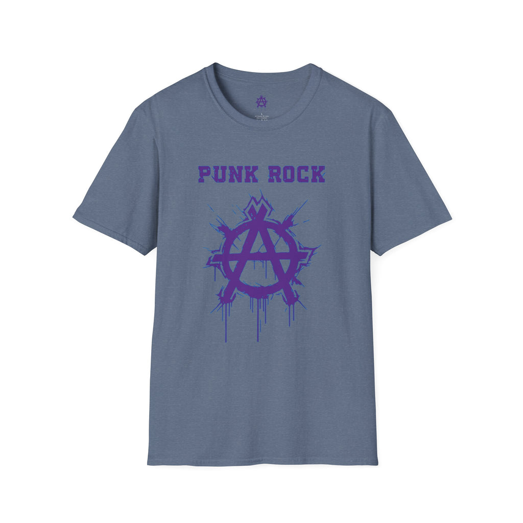 Purple And Blue Punk Rock Large-Anarchy | Paint-Splat-Drip | Graphic T-Shirt