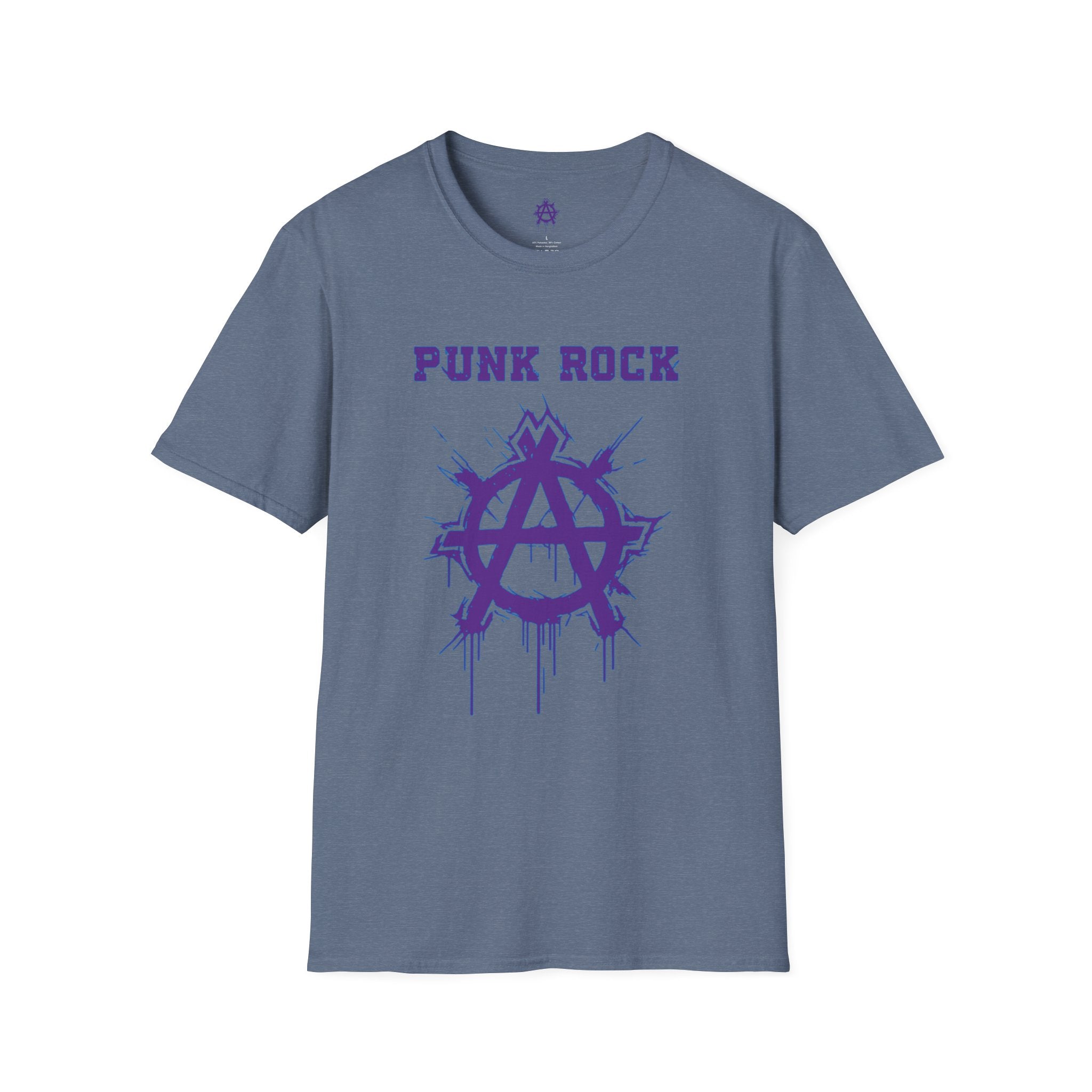 Purple And Blue Punk Rock Large-Anarchy | Paint-Splat-Drip | Graphic T-Shirt