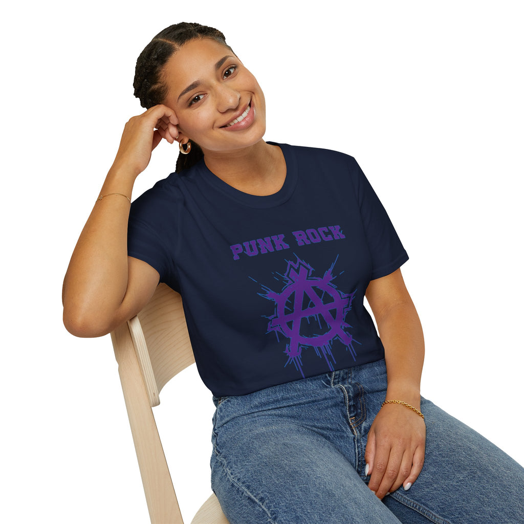 Purple And Blue Punk Rock Large-Anarchy | Paint-Splat-Drip | Graphic T-Shirt