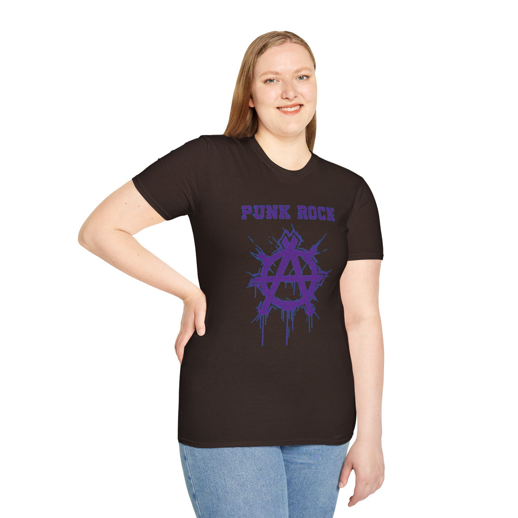 Purple And Blue Punk Rock Large-Anarchy | Paint-Splat-Drip | Graphic T-Shirt