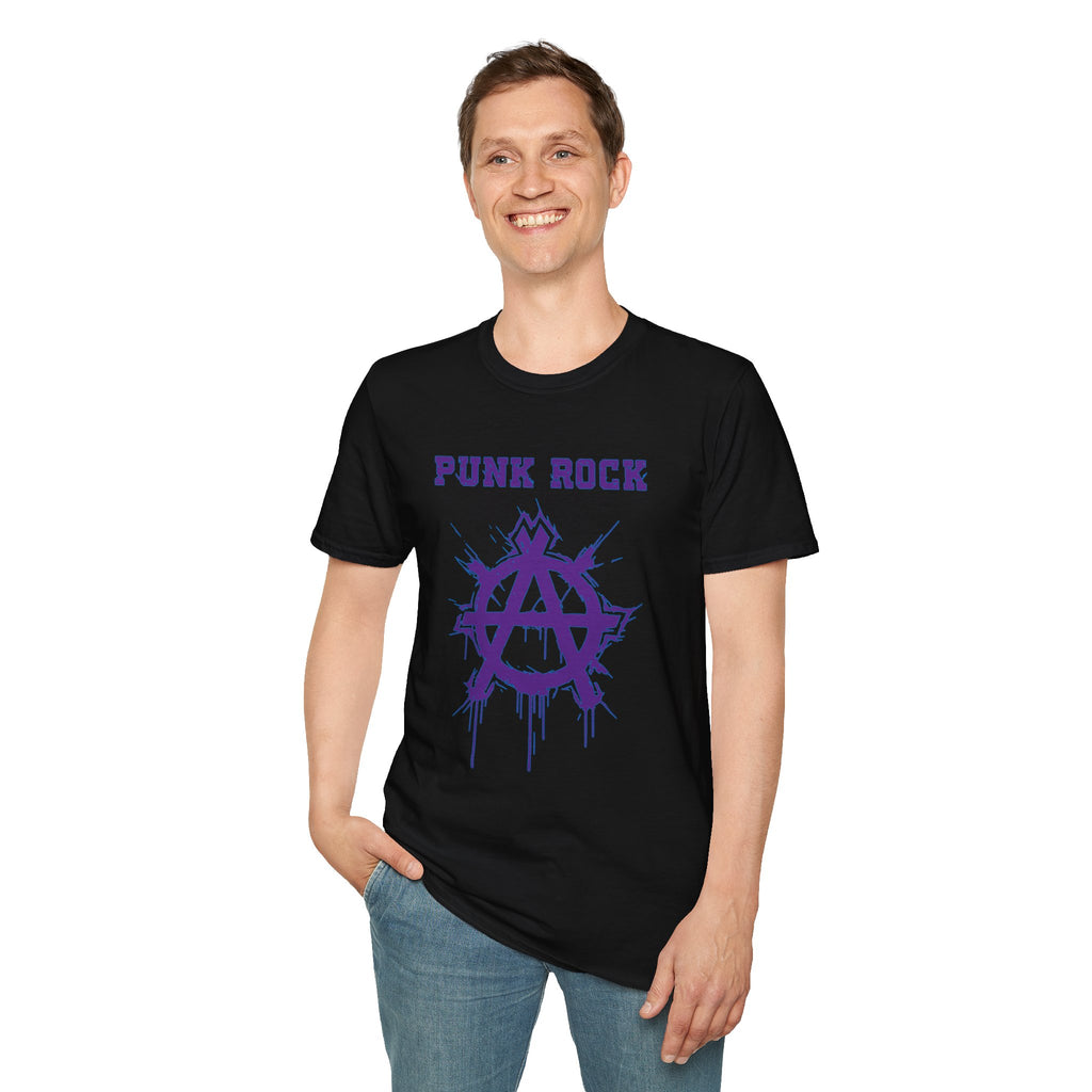 Purple And Blue Punk Rock Large-Anarchy | Paint-Splat-Drip | Graphic T-Shirt