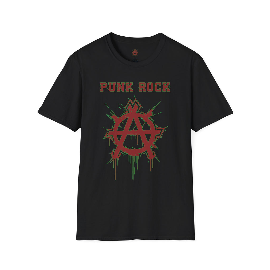 Red And Green Punk Rock Large-Anarchy | Paint-Splat-Drip | Graphic T-Shirt