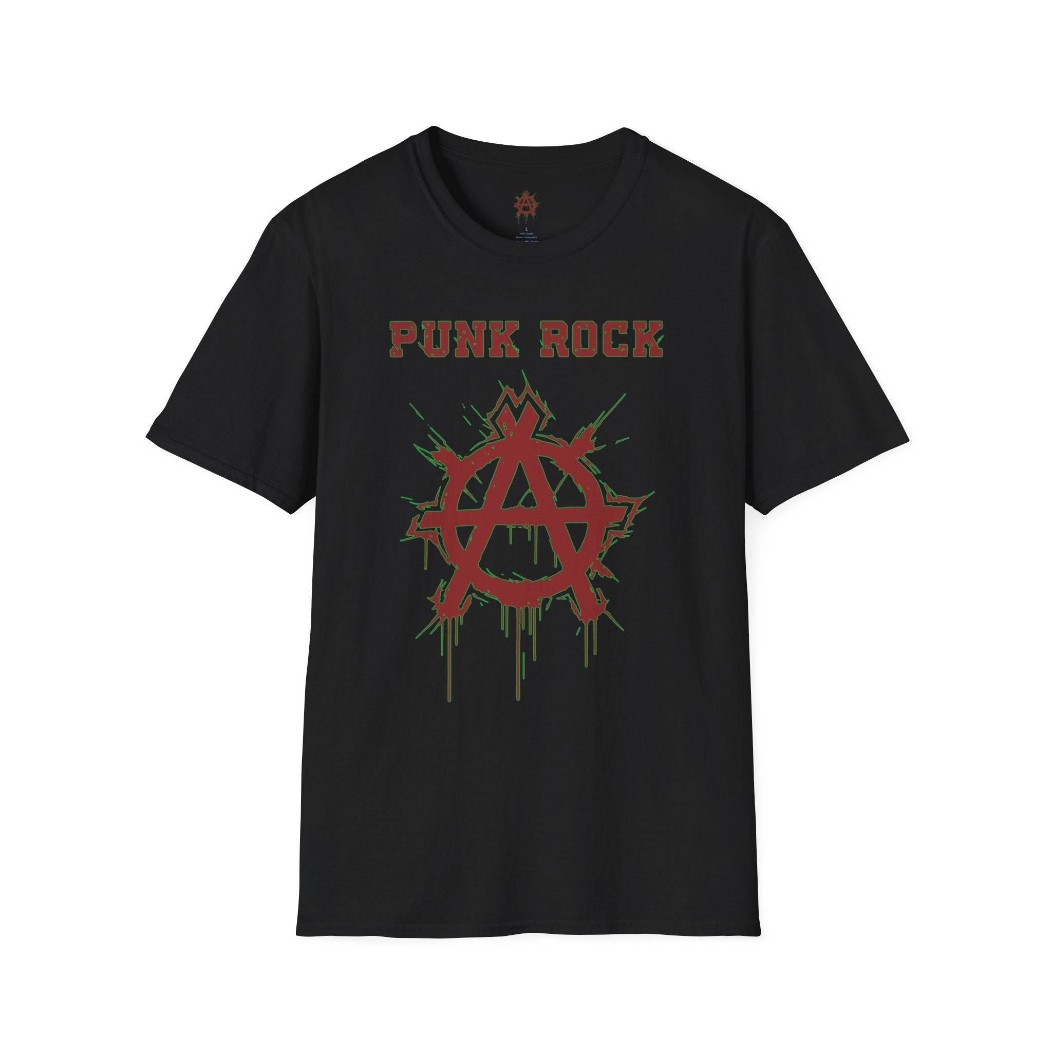 Red And Green Punk Rock Large-Anarchy | Paint-Splat-Drip | Graphic T-Shirt