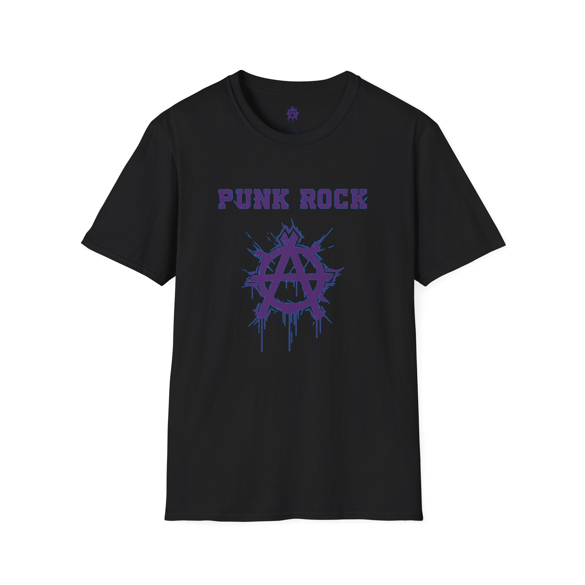 Purple And Blue Punk Rock Small-Anarchy | Paint-Splat-Drip | Graphic T-Shirt
