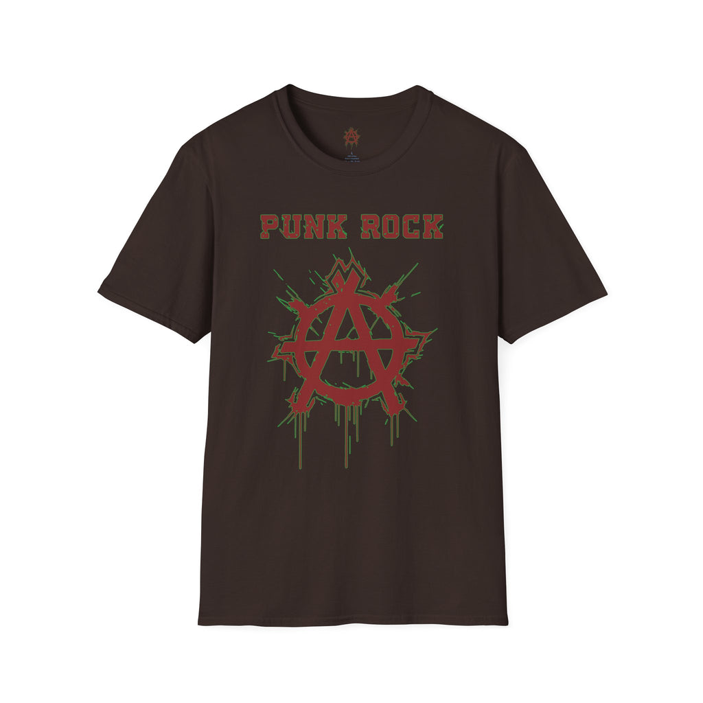 Red And Green Punk Rock Large-Anarchy | Paint-Splat-Drip | Graphic T-Shirt
