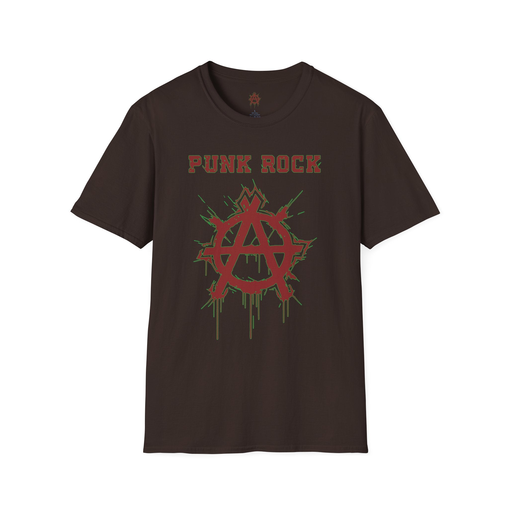 Red And Green Punk Rock Large-Anarchy | Paint-Splat-Drip | Graphic T-Shirt