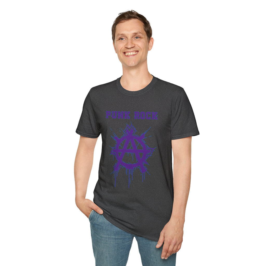 Purple And Blue Punk Rock Large-Anarchy | Paint-Splat-Drip | Graphic T-Shirt