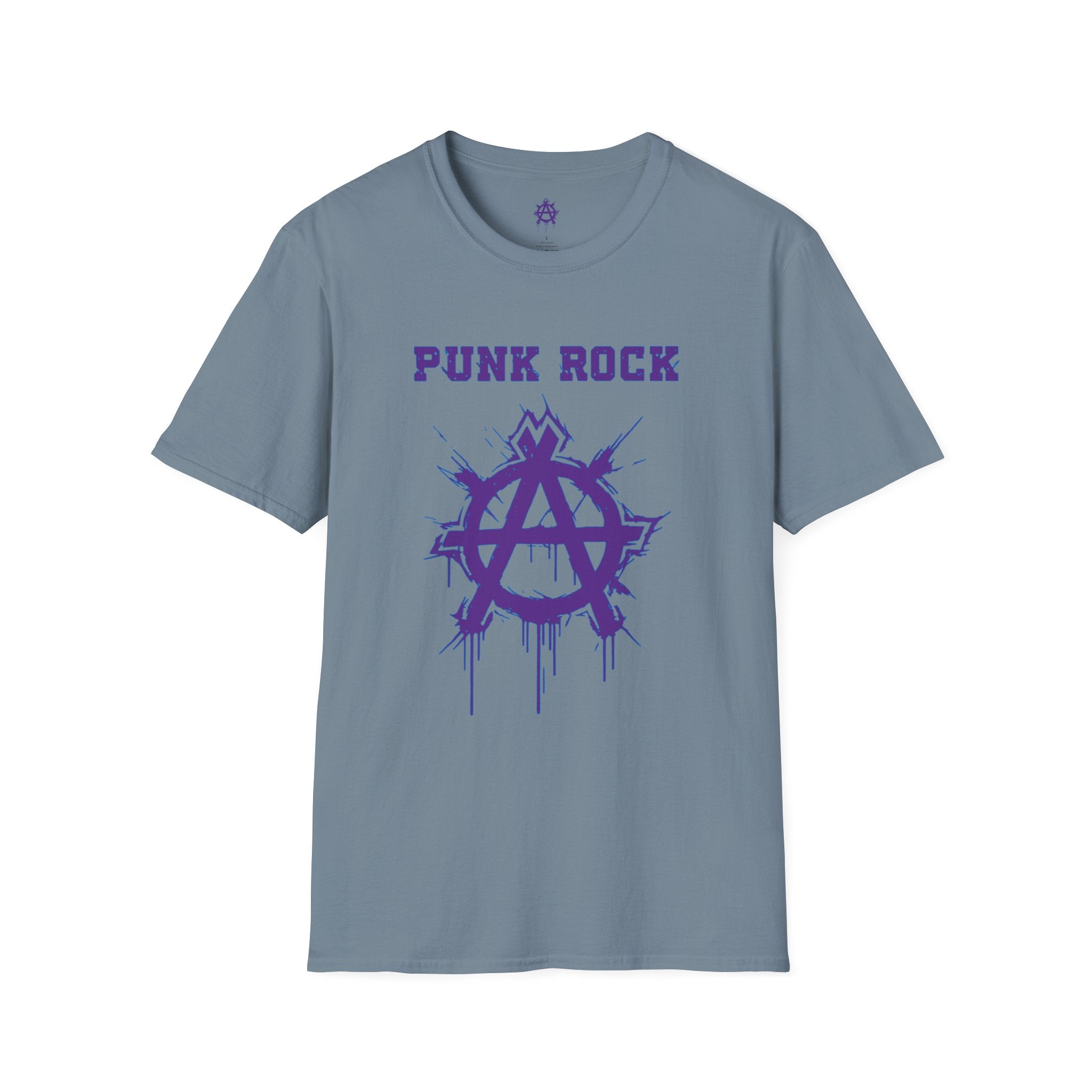 Purple And Blue Punk Rock Large-Anarchy | Paint-Splat-Drip | Graphic T-Shirt