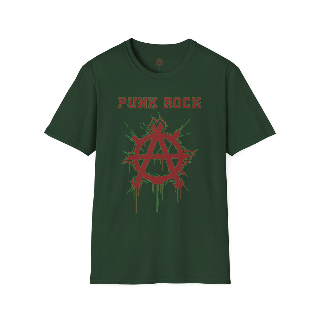 Red And Green Punk Rock Large-Anarchy | Paint-Splat-Drip | Graphic T-Shirt