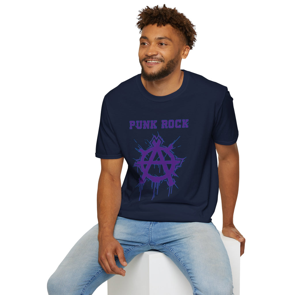 Purple And Blue Punk Rock Large-Anarchy | Paint-Splat-Drip | Graphic T-Shirt
