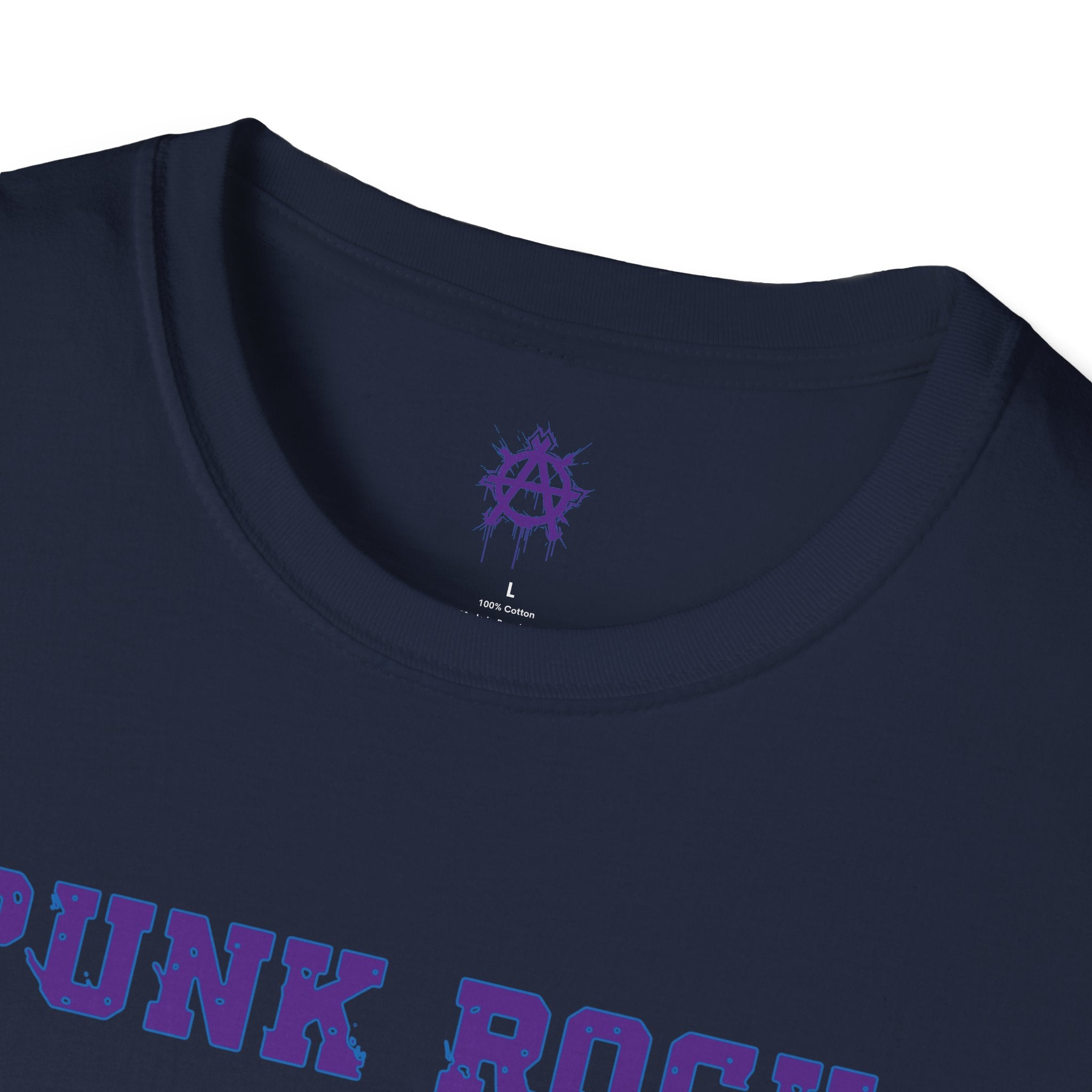 Purple And Blue Punk Rock Large-Anarchy | Paint-Splat-Drip | Graphic T-Shirt