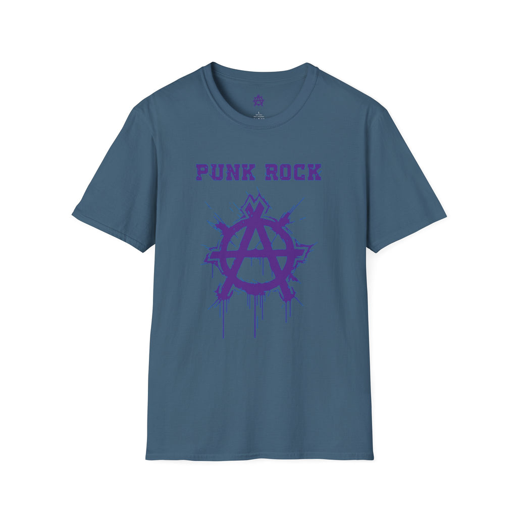 Purple And Blue Punk Rock Large-Anarchy | Paint-Splat-Drip | Graphic T-Shirt
