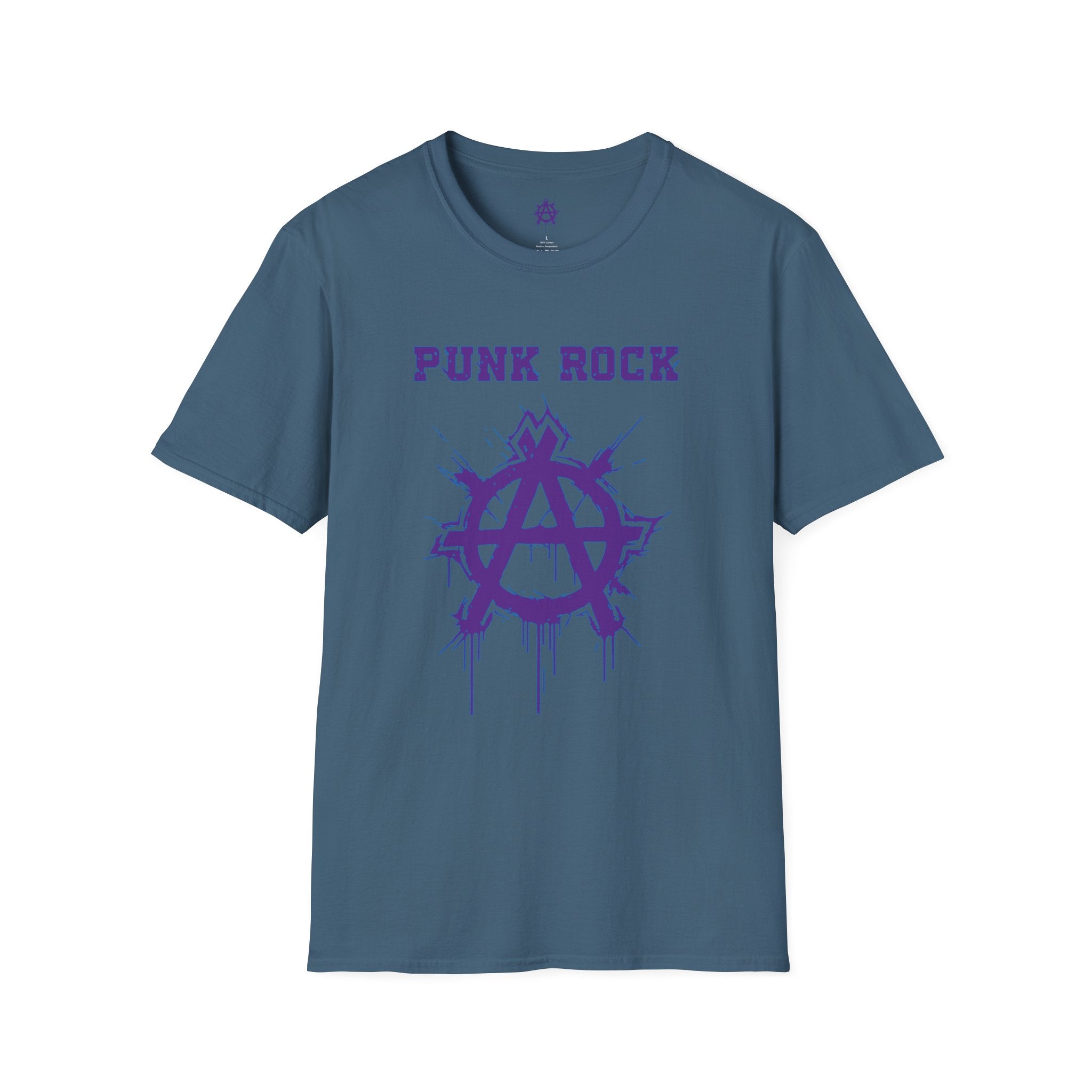 Purple And Blue Punk Rock Large-Anarchy | Paint-Splat-Drip | Graphic T-Shirt