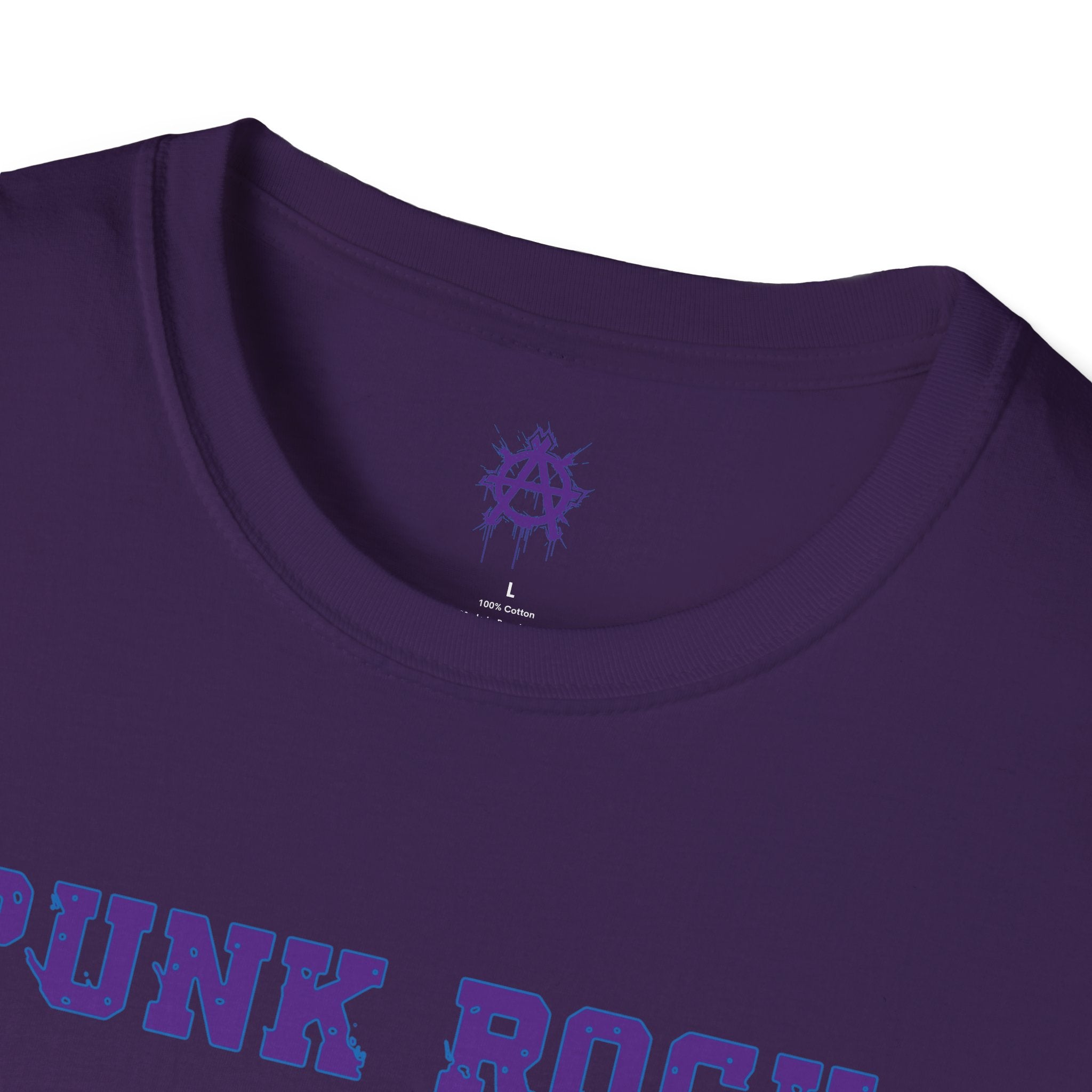 Purple And Blue Punk Rock Large-Anarchy | Paint-Splat-Drip | Graphic T-Shirt
