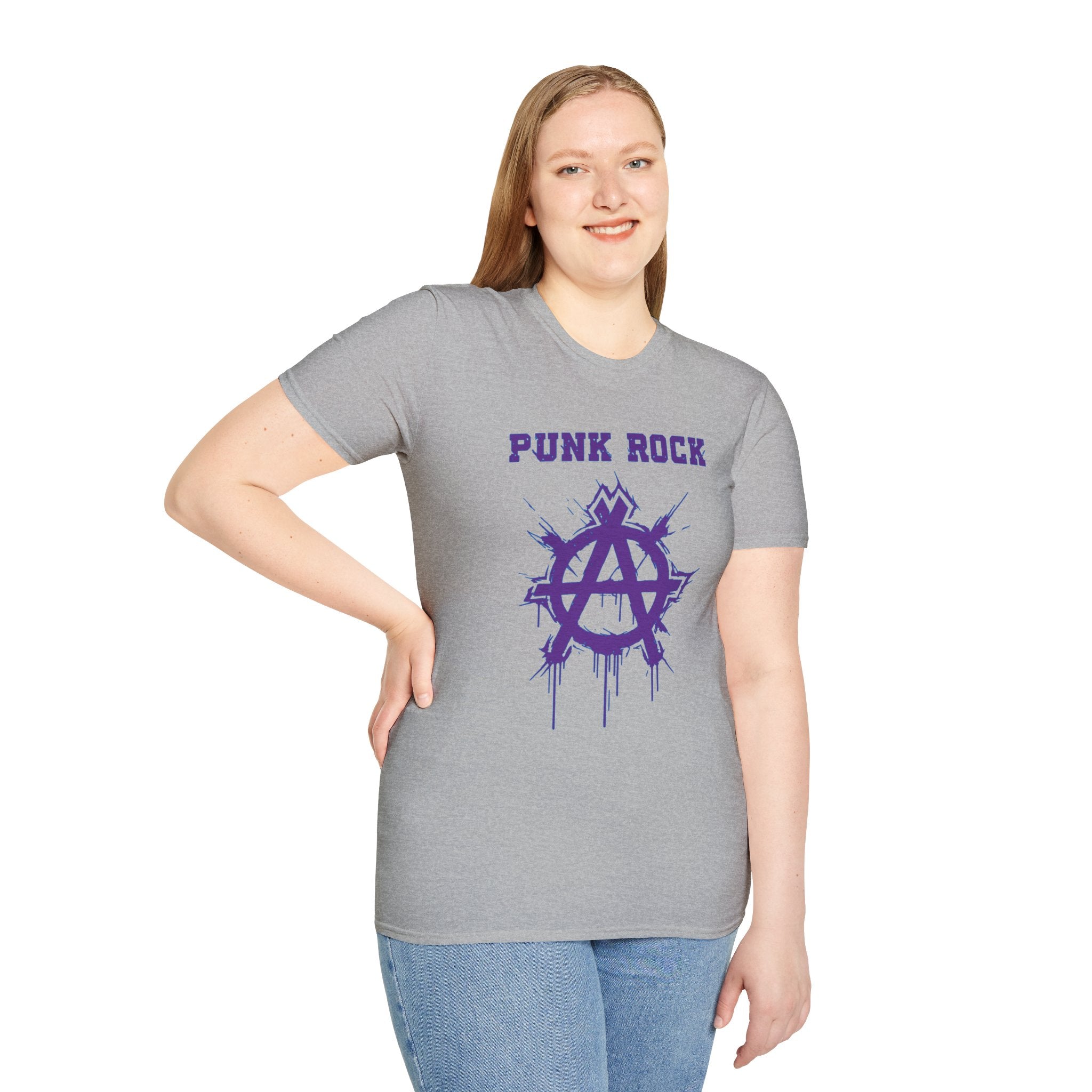 Purple And Blue Punk Rock Large-Anarchy | Paint-Splat-Drip | Graphic T-Shirt
