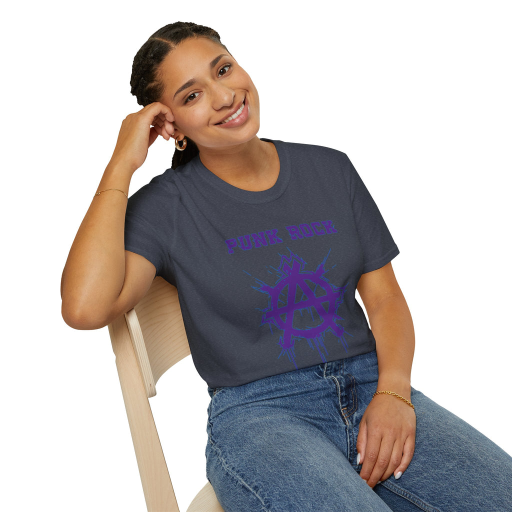 Purple And Blue Punk Rock Large-Anarchy | Paint-Splat-Drip | Graphic T-Shirt