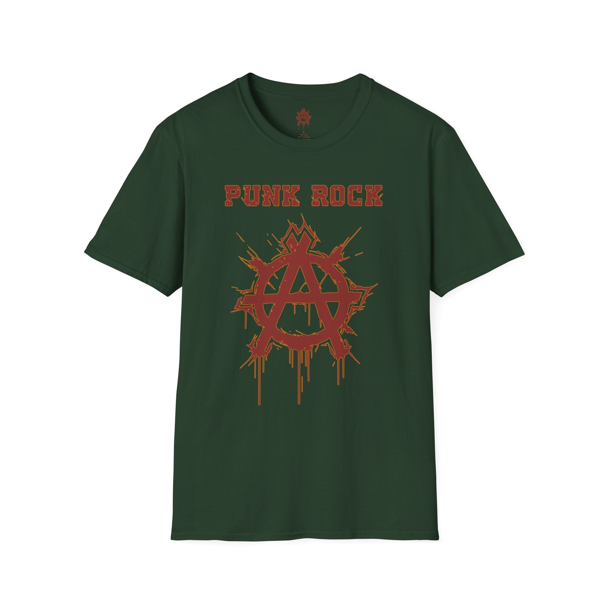 Red And Orange Punk Rock Large-Anarchy | Paint-Splat-Drip | Graphic T-Shirt