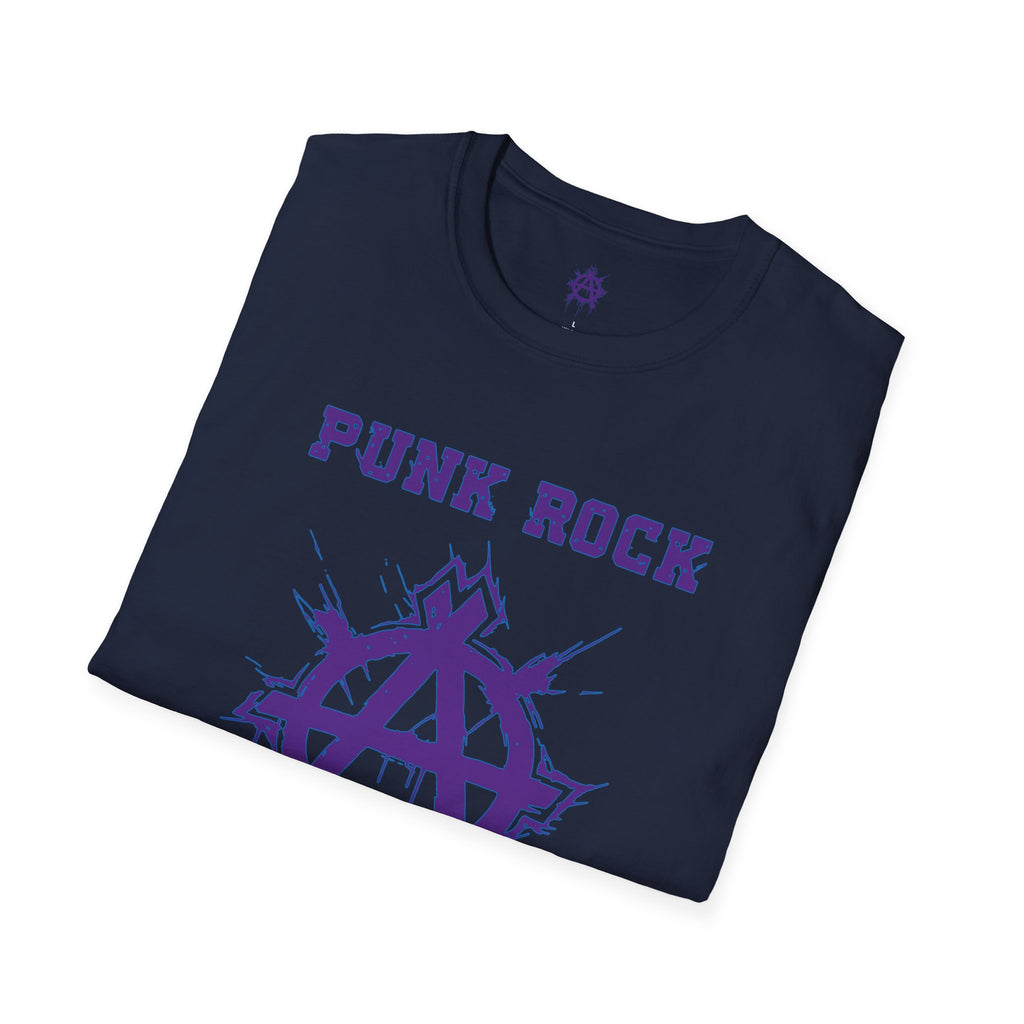 Purple And Blue Punk Rock Large-Anarchy | Paint-Splat-Drip | Graphic T-Shirt