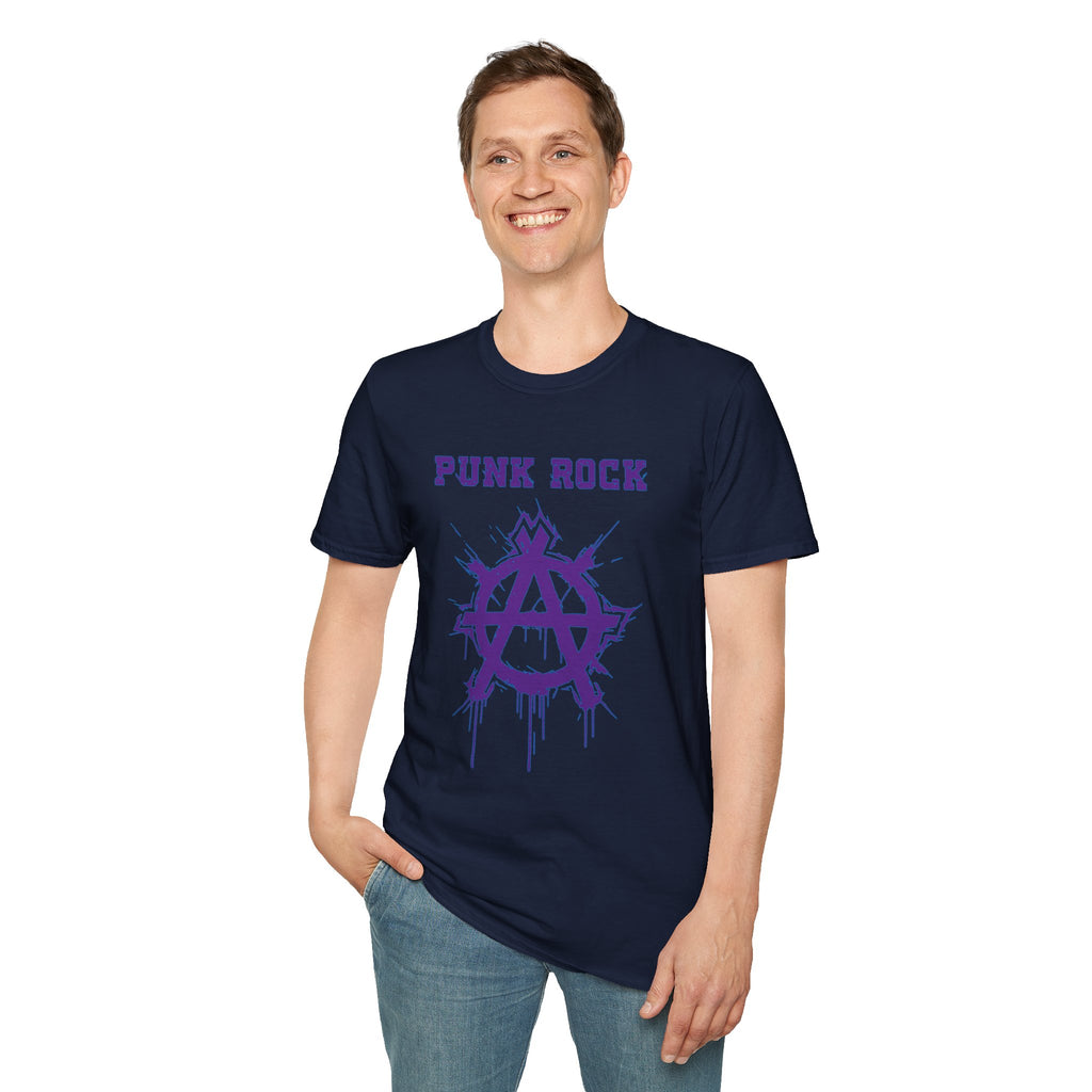 Purple And Blue Punk Rock Large-Anarchy | Paint-Splat-Drip | Graphic T-Shirt