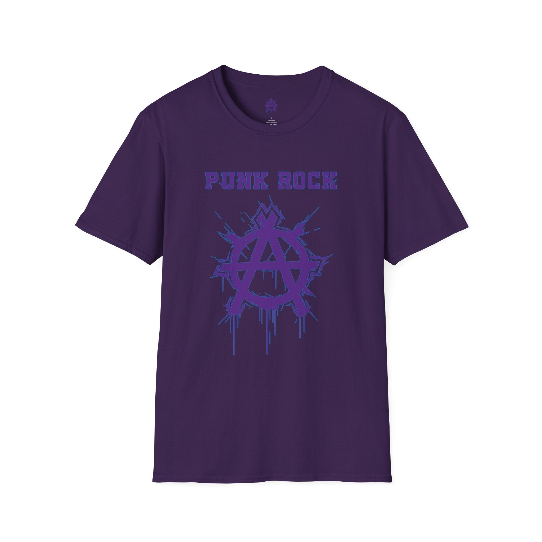 Purple And Blue Punk Rock Large-Anarchy | Paint-Splat-Drip | Graphic T-Shirt