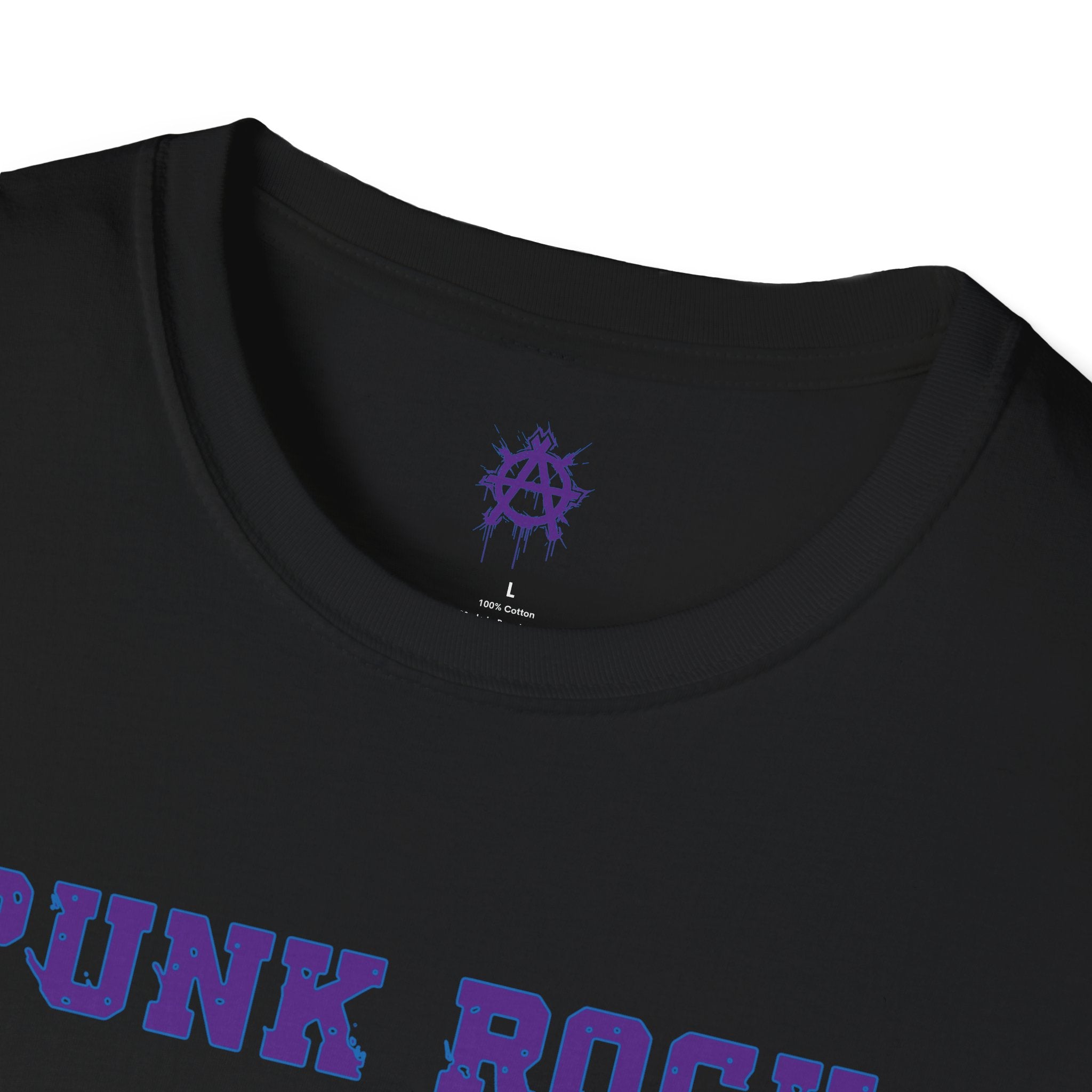 Purple And Blue Punk Rock Large-Anarchy | Paint-Splat-Drip | Graphic T-Shirt